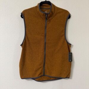Canyon Guide Outfitters Mens Ochre Full Zip Fleece Casual Utility Vest Size Med
